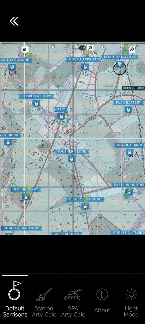Garrisons view — map points